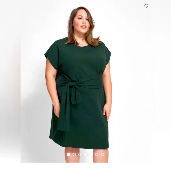 dark green jersey dress Jersey Short Dress | Bottle Green Mini Shift Dress main image 1